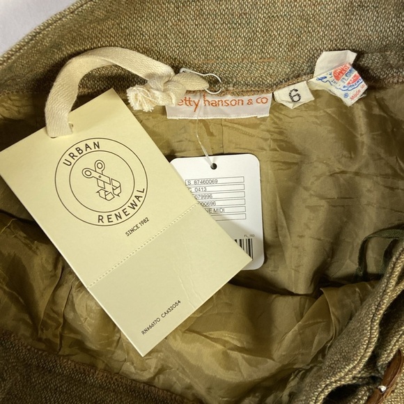 NWT Urban Renewal Tweed Wool A-Line Midi Skirt Green Tan Size 6 - Picture 6 of 7